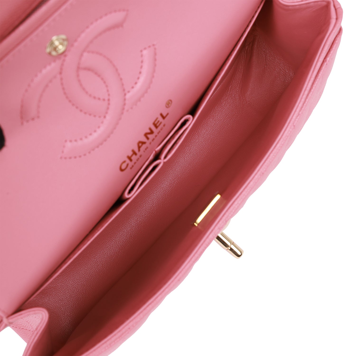 CHANEL 25S FLAP BAG 22 CM IN PINK CAVIAR WITH GOLD HARDWARE