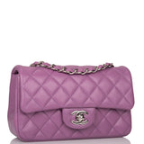 Chanel Purple Quilted Lambskin Rectangular Mini Classic Flap Bag Silver Hardware