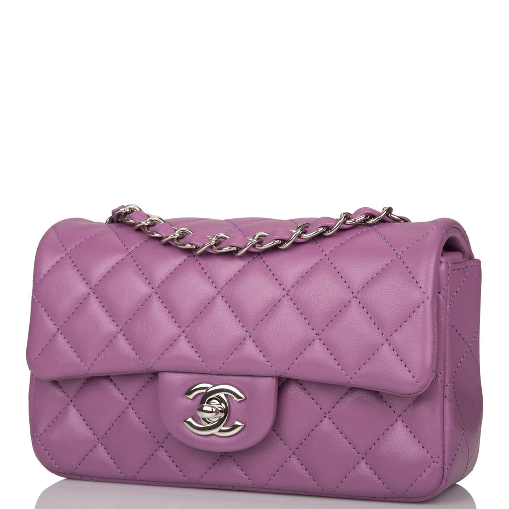 Chanel Purple Quilted Lambskin Rectangular Mini Classic Flap Bag Silver  Hardware