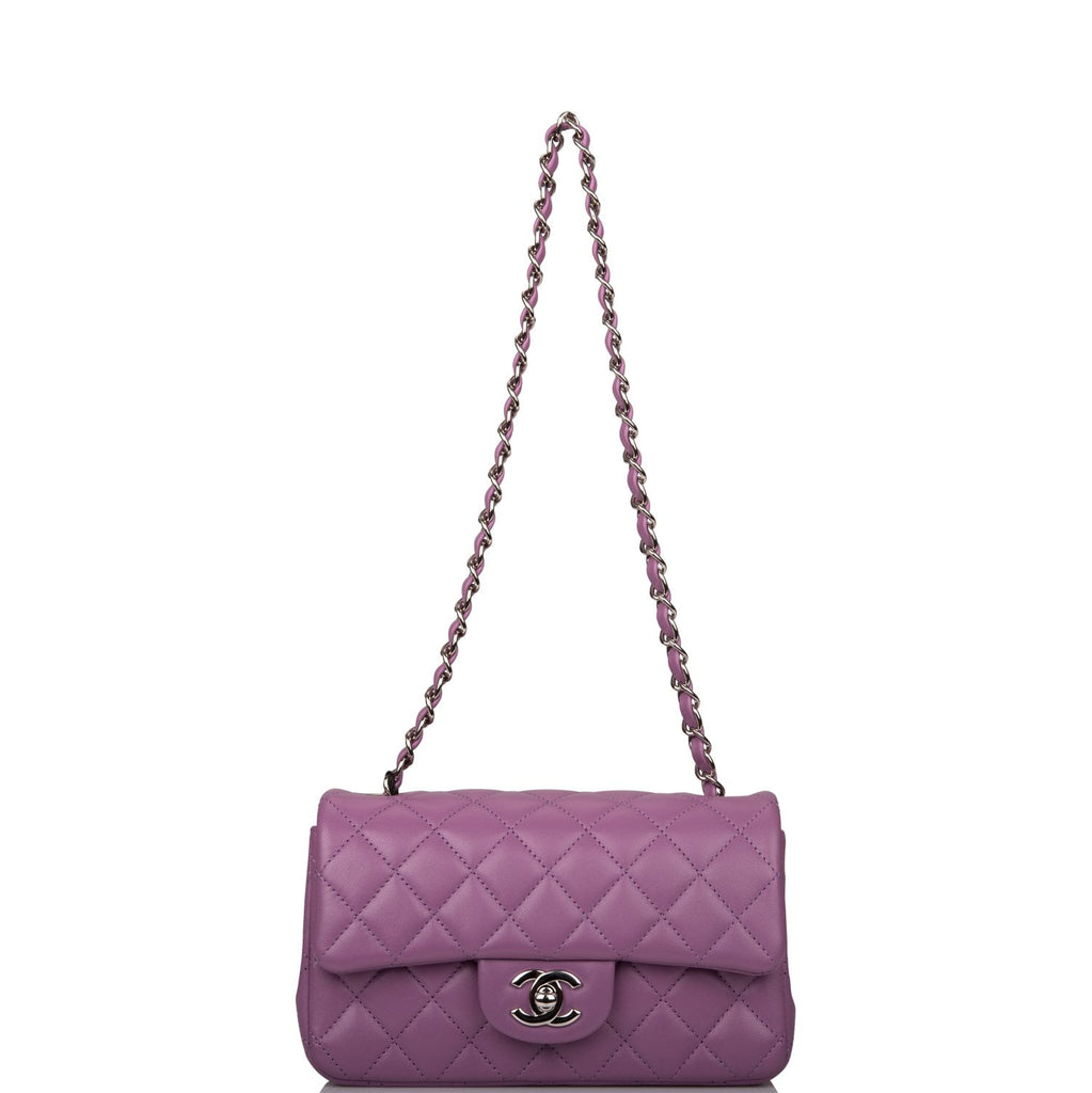 Chanel Purple Quilted Lambskin Mini Square Classic Flap Bag, myGemma, JP