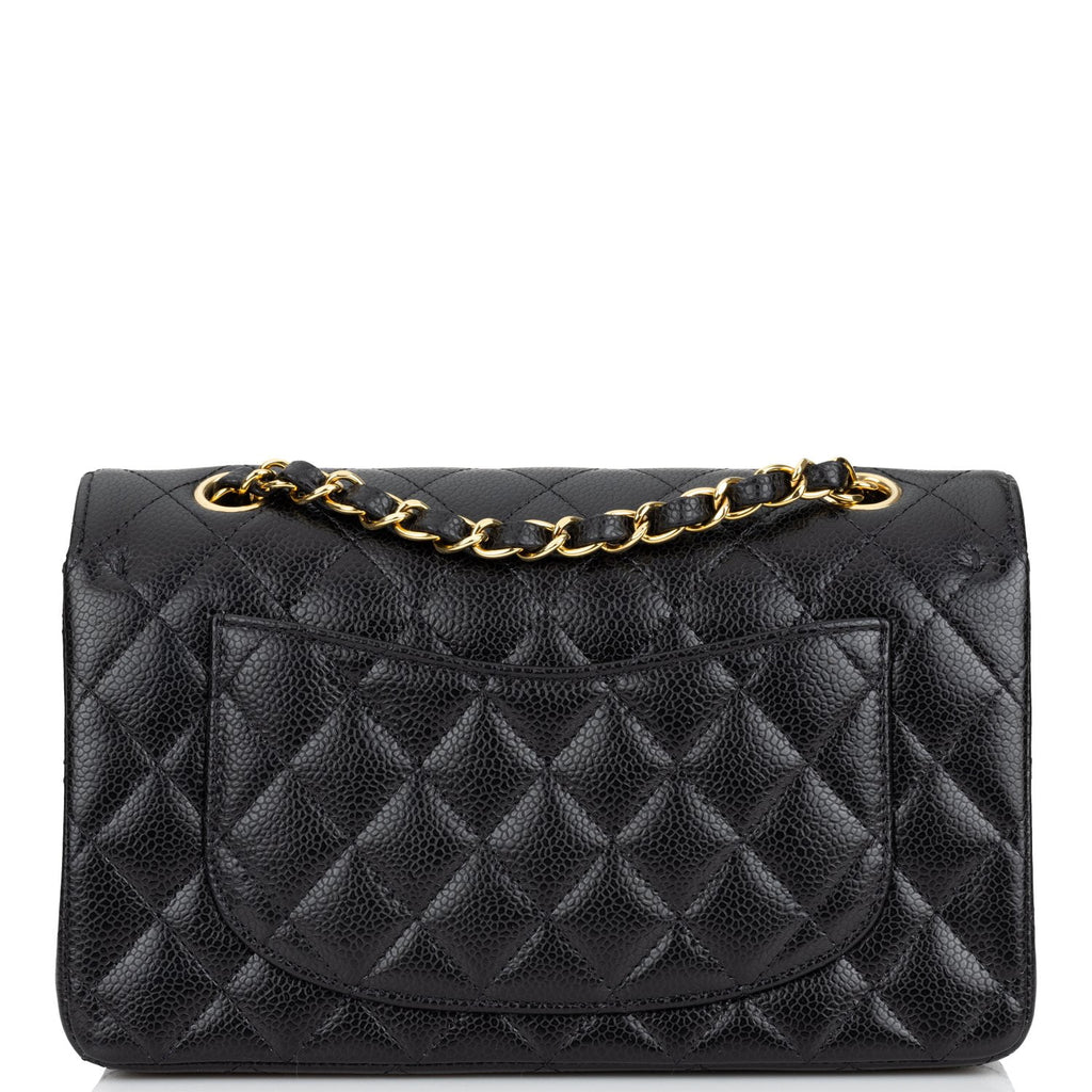 Chanel Black Quilted Caviar Small Classic Double Flap Bag Gold Hardware –  Madison Avenue Couture