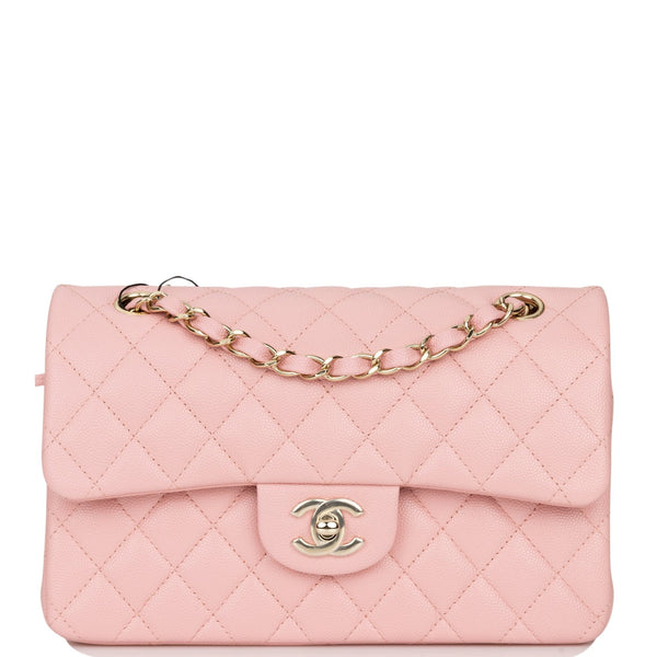 Chanel Light Pink Quilted Caviar Nubuck Pochette Shoulder Bag ○ Labellov ○  Buy and Sell Authentic Luxury