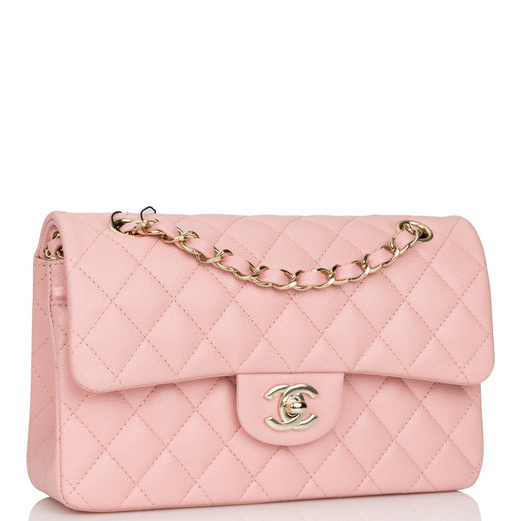 Chanel Small Classic Double Flap Bag Light Blue Caviar Light Gold Hard –  Madison Avenue Couture