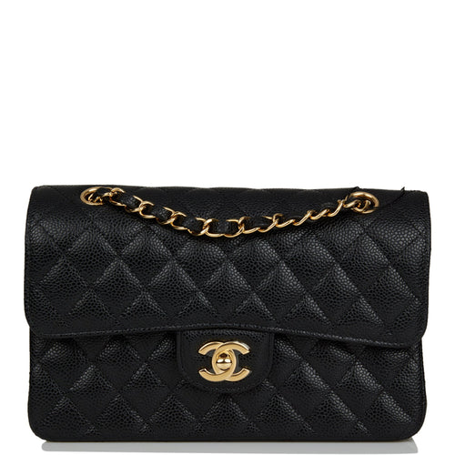 Chanel Small Classic Double Flap Black Caviar Gold Hardware