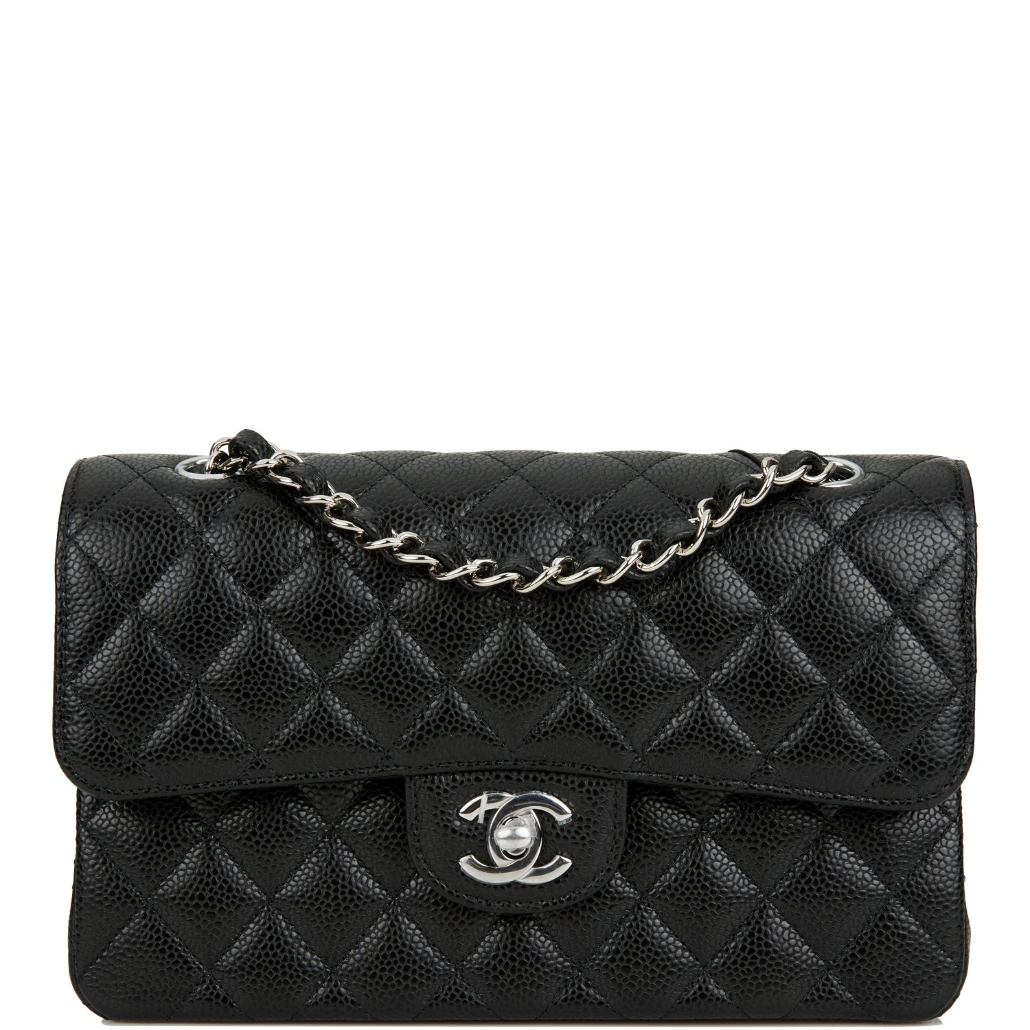 Chanel Small Classic Double Flap Black Caviar Silver Hardware chanel-small-classic-double-flap-black-caviar-silver-hardware