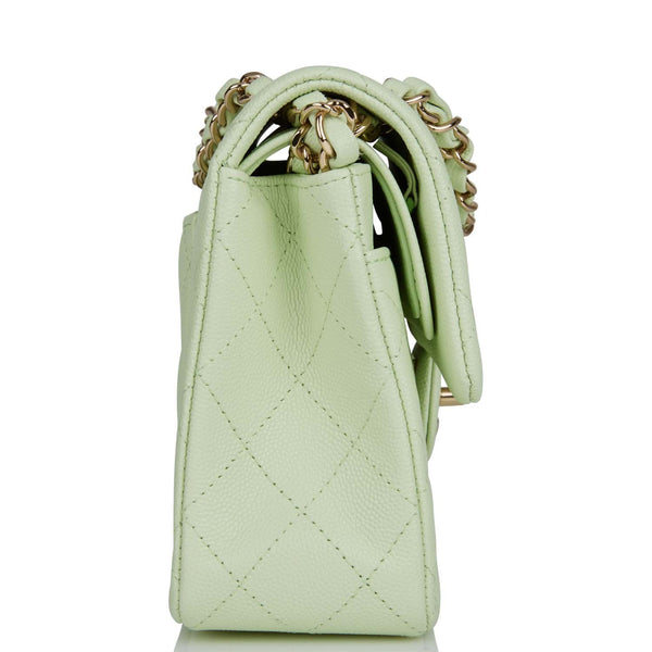 Chanel Green Quilted Caviar Medium Double Flap Bag Light Gold Hardware –  Madison Avenue Couture