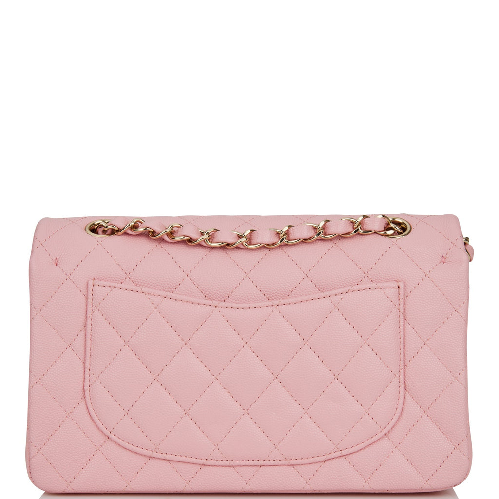 Chanel Small Classic Double Flap Pink Caviar Light Gold Hardware