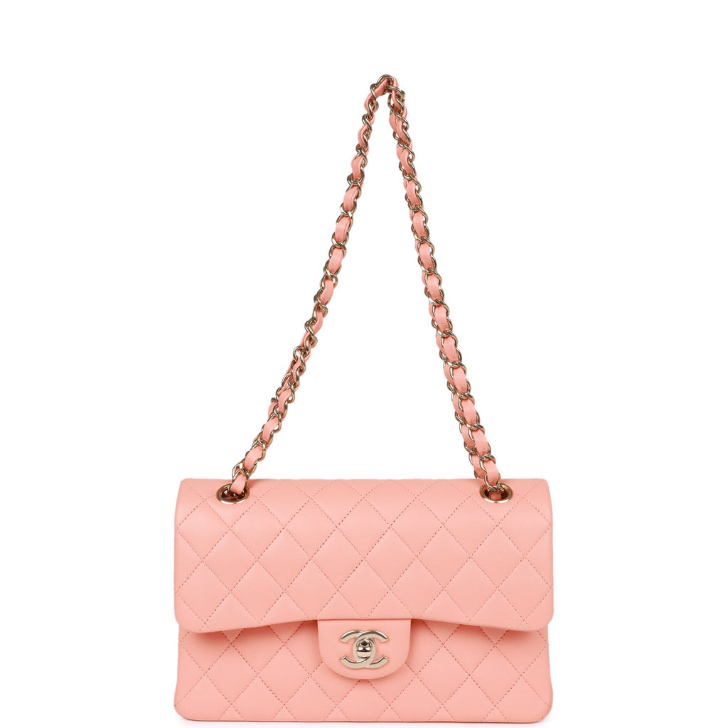Chanel Pink Lambskin Small Classic Double Flap Bag Light Gold Hardware –  Madison Avenue Couture