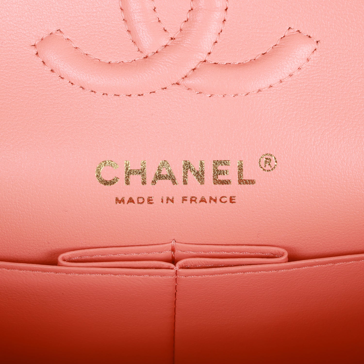 CHANEL 25S CLASSIC FLAP BAG 25 CM IN LIGHT PINK LAMBSKIN WITH GOLD HARDWARE