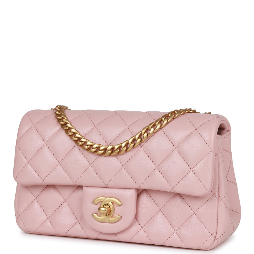 Chanel Pink And Black Quilted Lambskin Mini Square Classic Single Flap Gold  Hardware, 2022 Available For Immediate Sale At Sotheby's