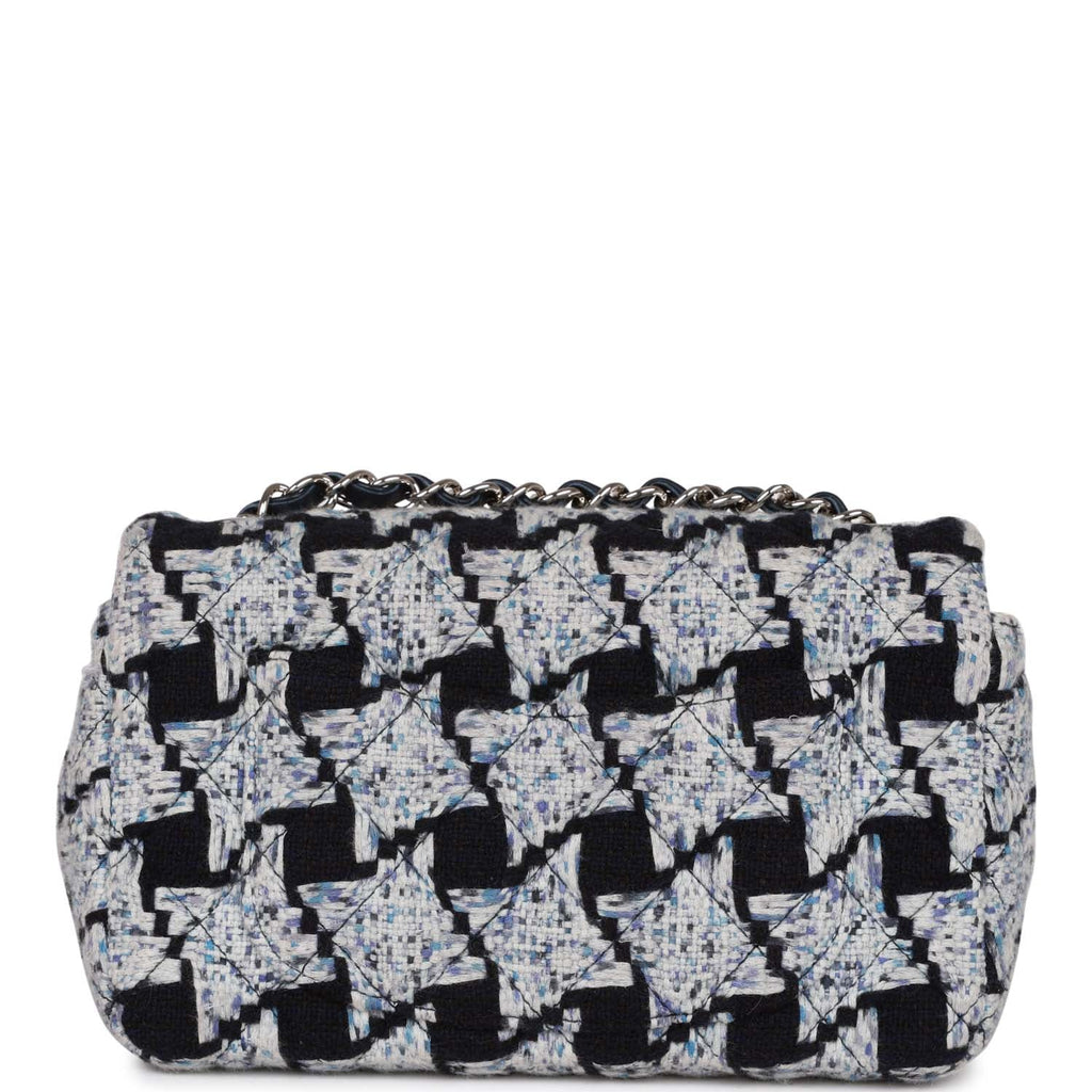 Pre-owned Chanel Mini Rectangular Flap Bag Blue Tweed Silver Hardware –  Madison Avenue Couture