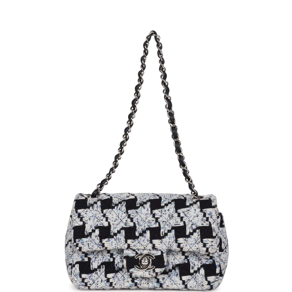 Chanel Mini Rectangular Flap Bag Blue Tweed Aged Silver Hardware – Madison  Avenue Couture