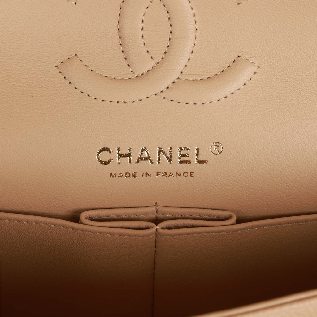 Chanel Classic Small Double Flap, 22A Dark Beige Caviar Leather