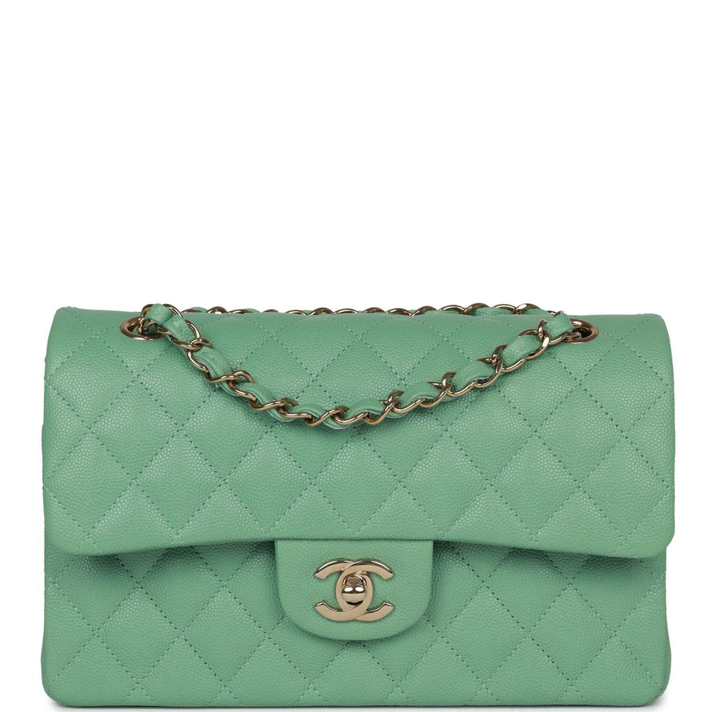 Chanel Small Classic Double Flap Green Caviar Light Gold Hardware – Madison  Avenue Couture