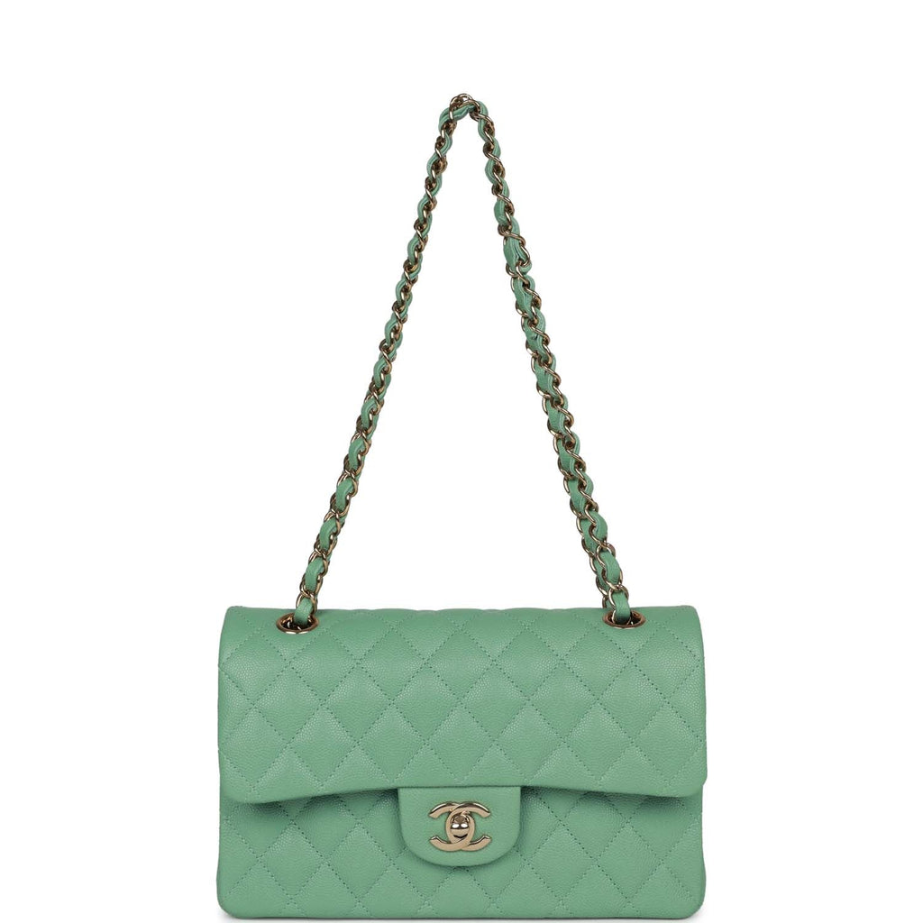 Chanel matelasse chain mint green ladies lambskin shoulder bag in