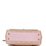 Chanel Small Coco Handle Flap Bag Pink Iridescent Caviar Silver Hardware