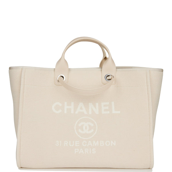 Chanel Deauville Large, Silver Leather with Silver Hardware