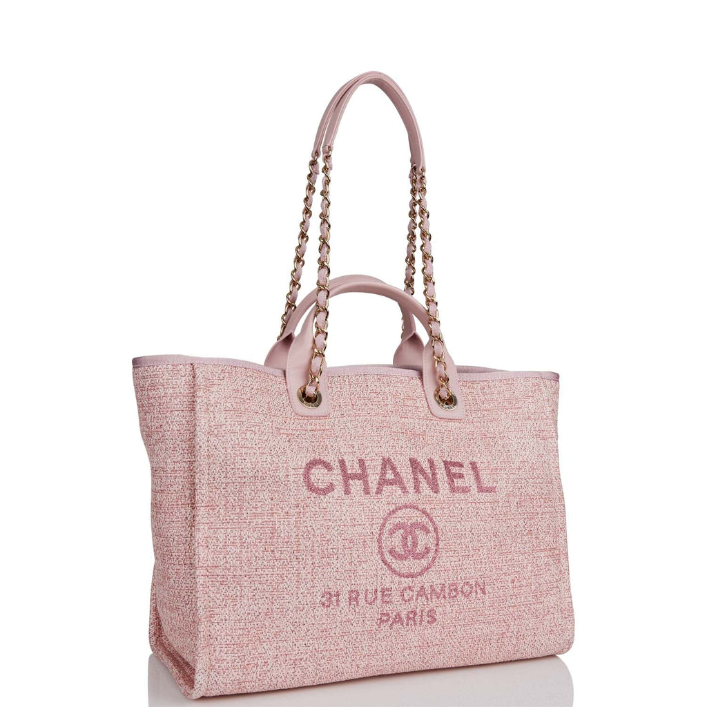 Chanel Deauville Large Pink Canvas Tote
