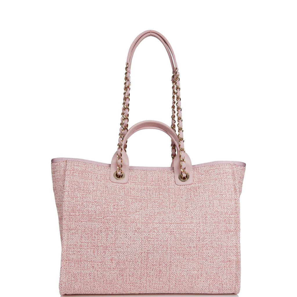 Small White Boucle and Lurex Deauville Tote
