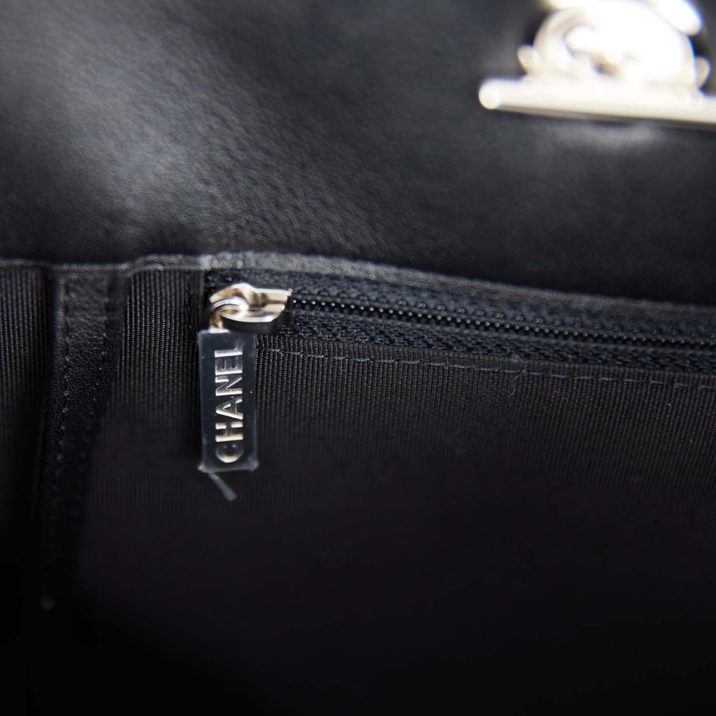 Chanel Timeless Tote Bag Black Calfskin Silver Hardware