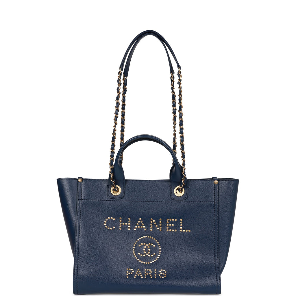 Chanel Large Leather Deauville Studded Tote Bag Review and What's In My Bag  