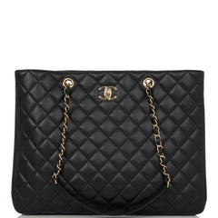 Chanel Timeless Tote Bag Black Calfskin Gold Hardware