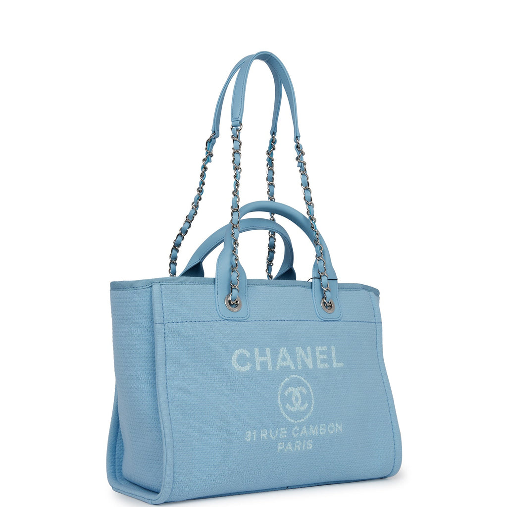 Chanel Small Deauville Shopping Tote with Handle 22S Pink Mixed Fibers with  silver hardware