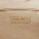 Chanel Small Deauville Shopping Bag Blue and Beige Boucle Light Gold Hardware