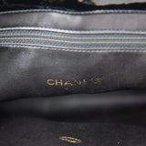 Vintage Chanel Tote Bag Black Patent Gold Hardware