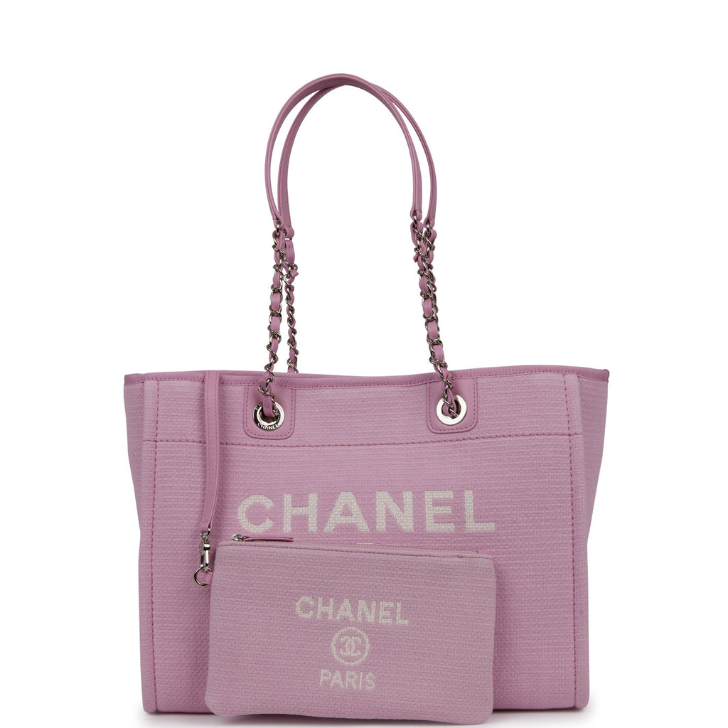 Chanel Small Deauville Shopping Bag Pink Boucle Light Silver Hardware –  Madison Avenue Couture
