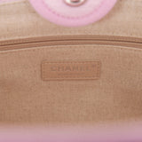 Chanel Small Deauville Shopping Bag Pink Boucle Silver Hardware