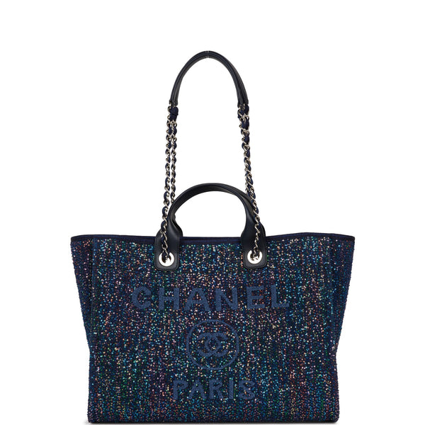 2017 Chanel Blue Sequin Embellished Denim Small Deauville Tote at 1stDibs  chanel  deauville real vs fake, chanel deauville sequin tote, chanel deauville tote  2017