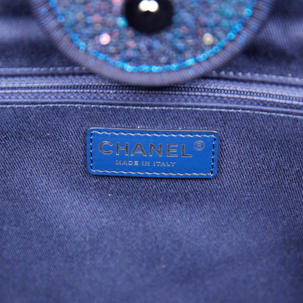 Chanel Large Deauville Shopping Bag Blue Sequin Boucle Silver Hardware – Madison  Avenue Couture
