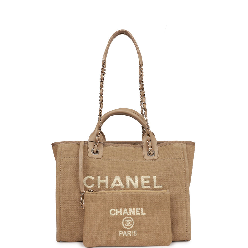 Chanel Large Deauville Shopping Bag Black Caviar Light Gold Hardware