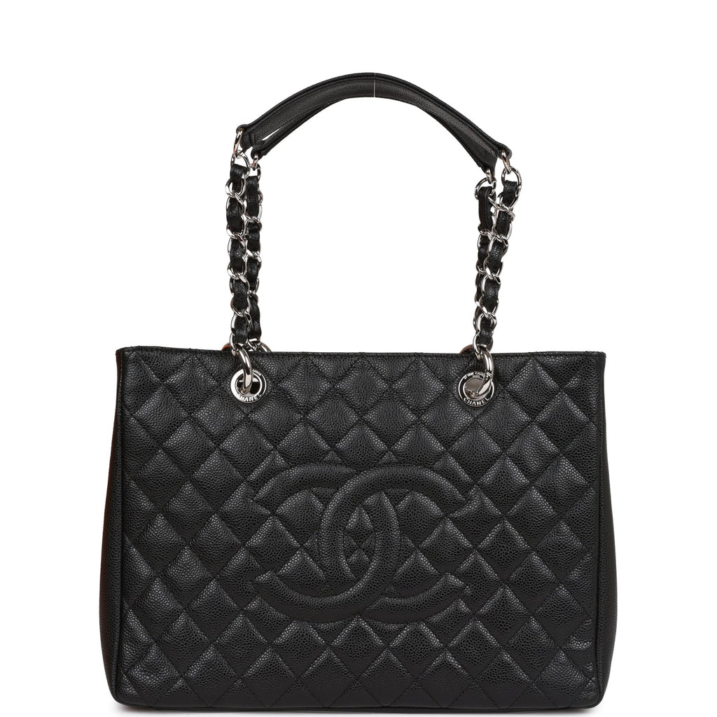 Chanel Grand Shopping Tote (GST) Bag Black Caviar Silver Hardware