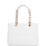 Chanel Grand Shopping Tote (GST) Bag White Caviar Gold Hardware