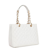 Chanel Grand Shopping Tote (GST) Bag White Caviar Gold Hardware