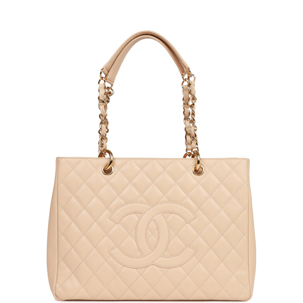 Chanel:Grand Shopping Tote (Beige with Silver Hardware)