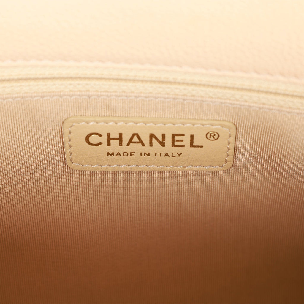 Chanel Grand Shopping Tote (GST) Bag Beige Caviar Gold Hardware