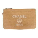 Chanel Large Deauville Shopping Bag Beige Boucle Silver Hardware