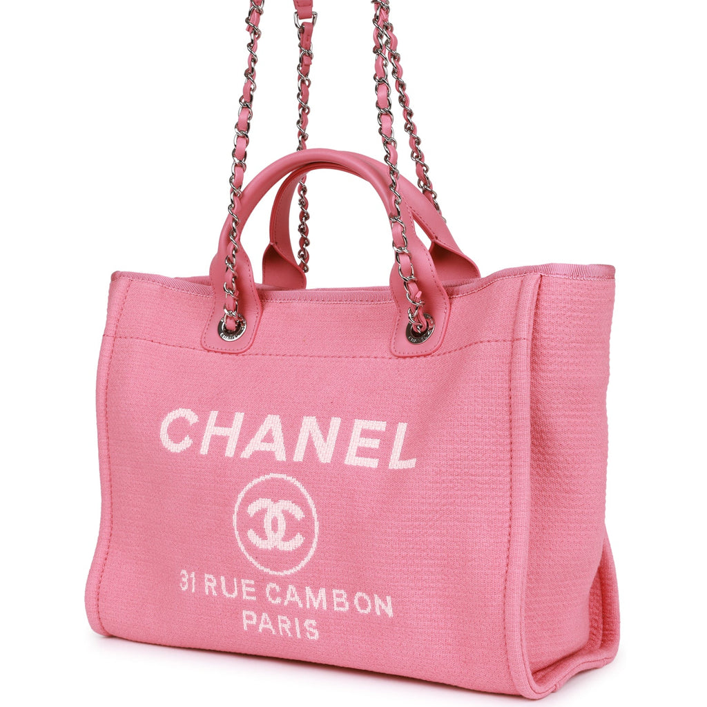 Chanel Small Deauville Shopping Bag Pink Boucle Silver Hardware – Madison  Avenue Couture