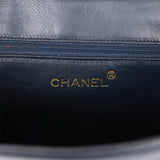 Vintage Chanel Harlequin Flap Bag Green, Red and Blue Lambskin Gold Hardware