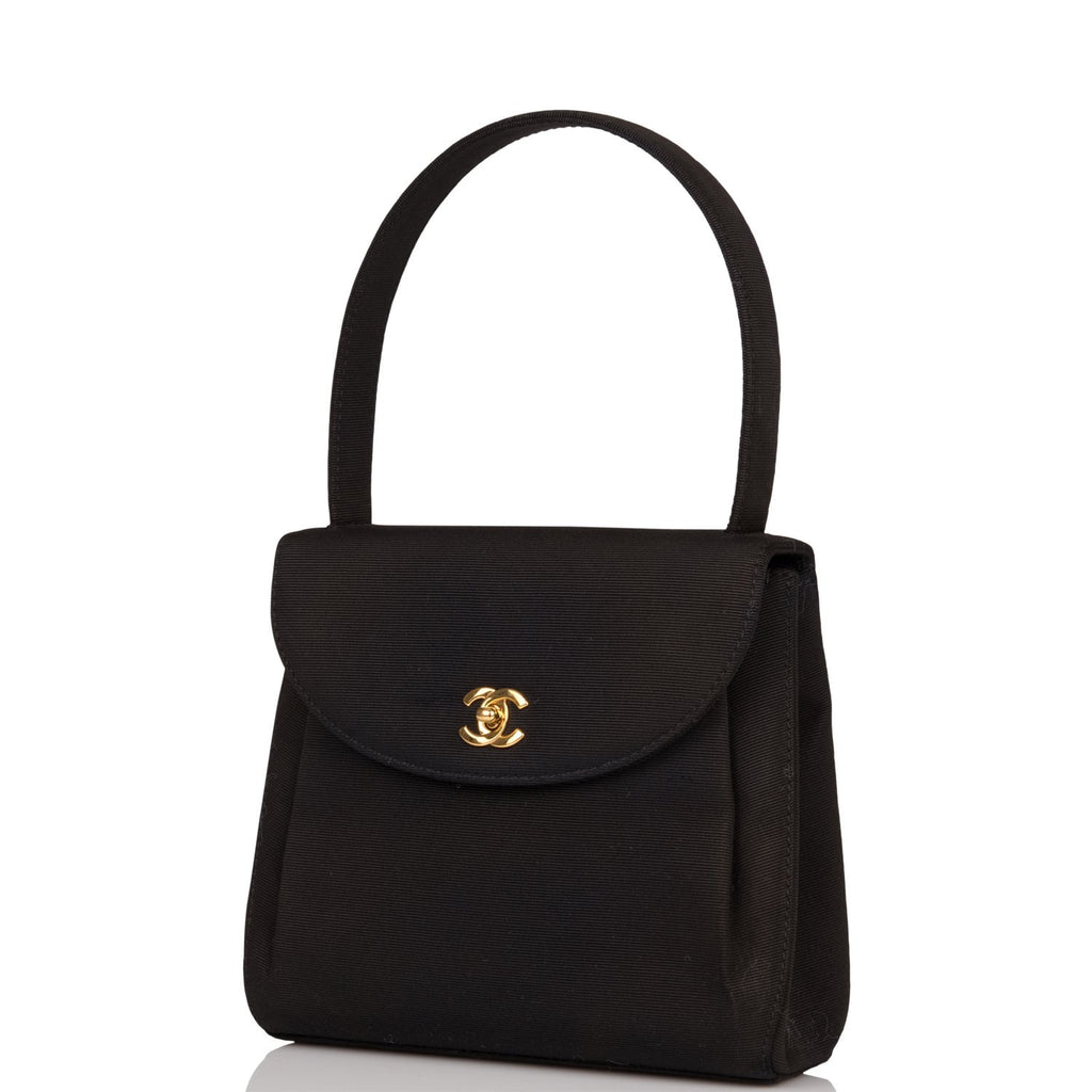 Chanel Vintage Black Satin Mini Kelly Bag Gold Hardware – Madison Avenue  Couture