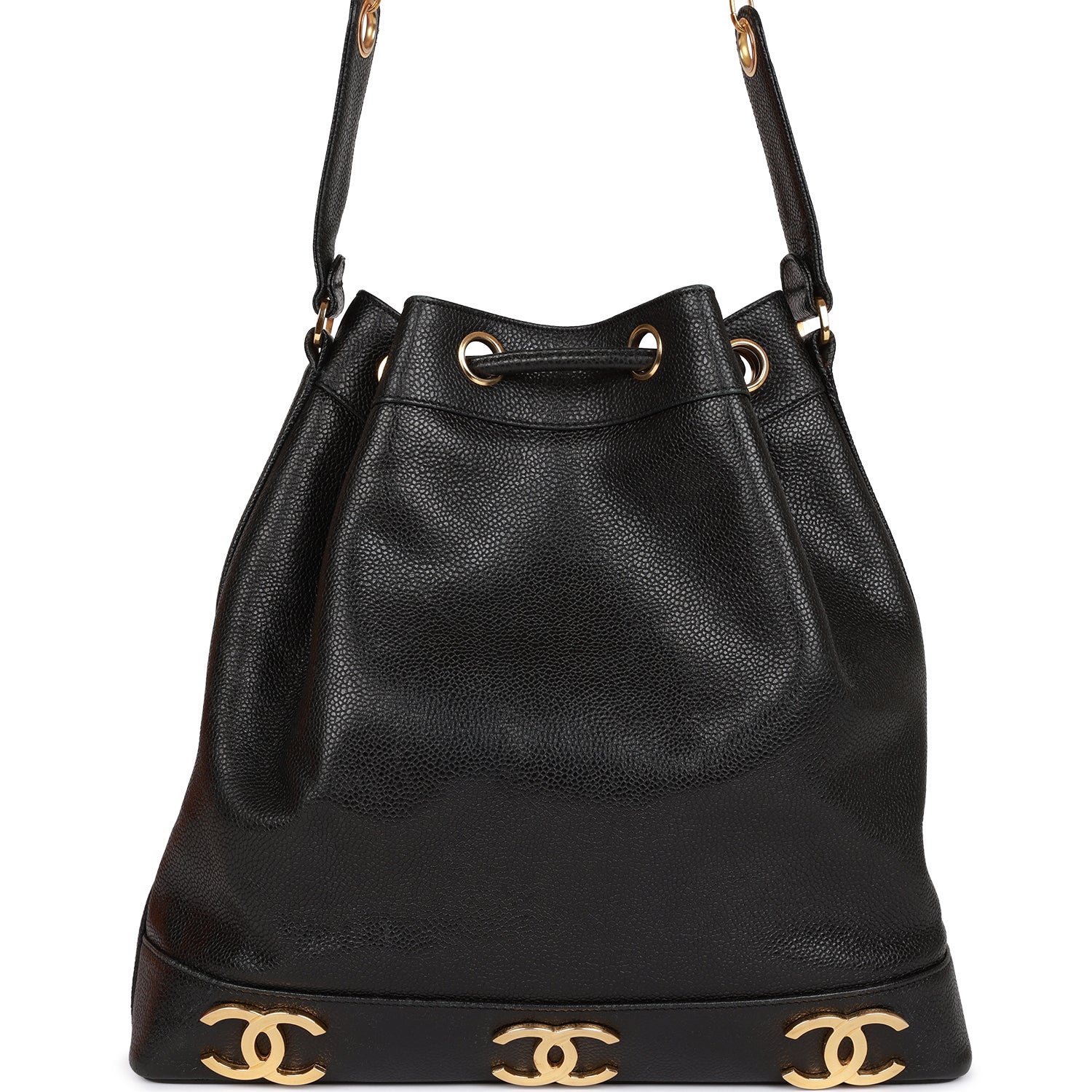 Chanel Vintage CC Bucket Bag Black Caviar Gold Hardware – Madison ...