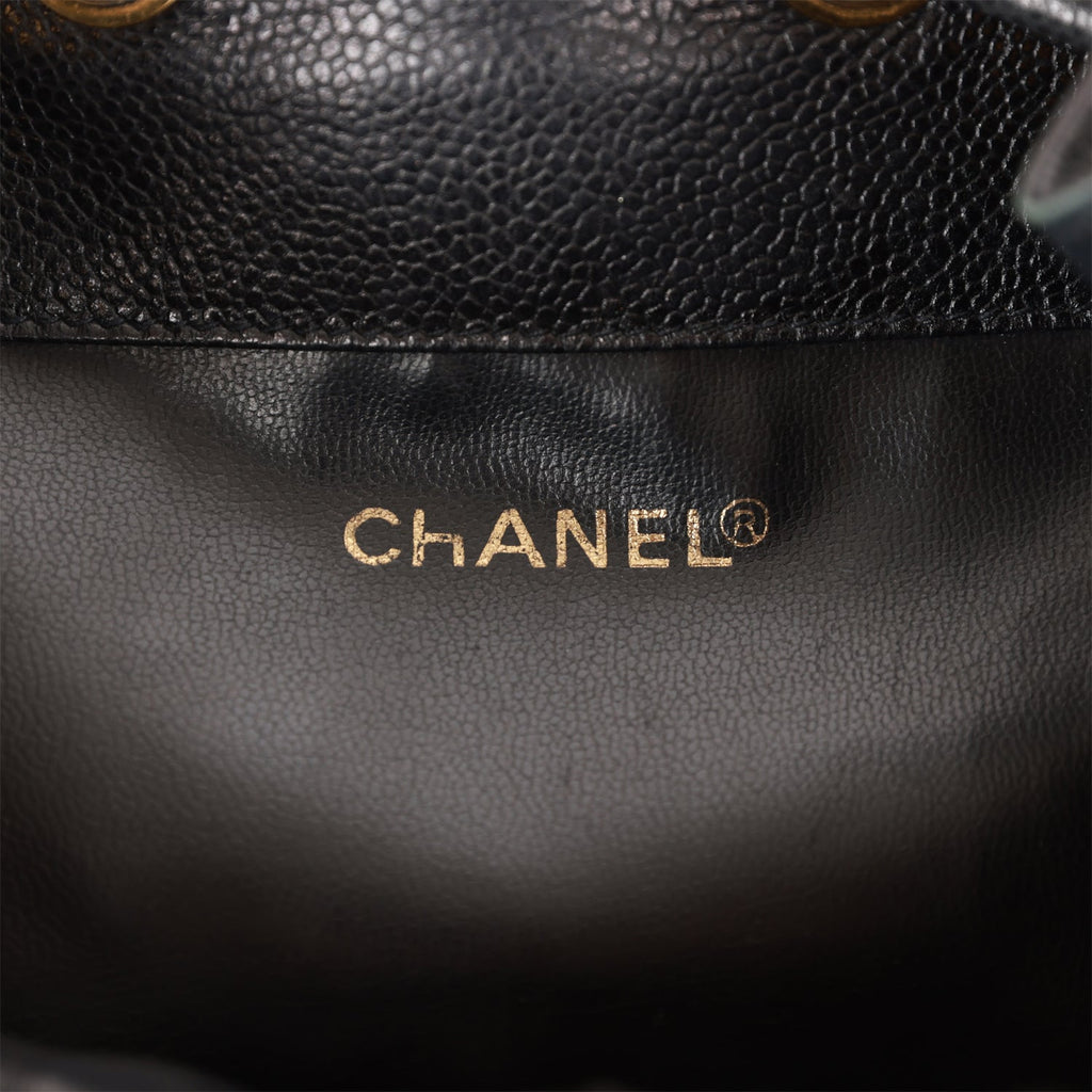 Chanel Vintage CC Bucket Bag Black Caviar Gold Hardware – Madison