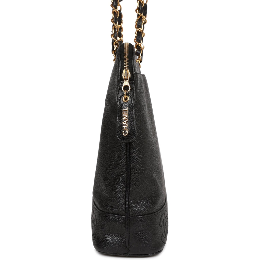 Chanel Caviar Gabrielle Bucket Bag in Black Handbag - Authentic Pre-Owned Designer Handbags