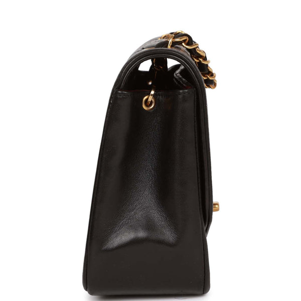 80's Vintage Chanel Black 2.55 Shoulder Bag With Circle CC 