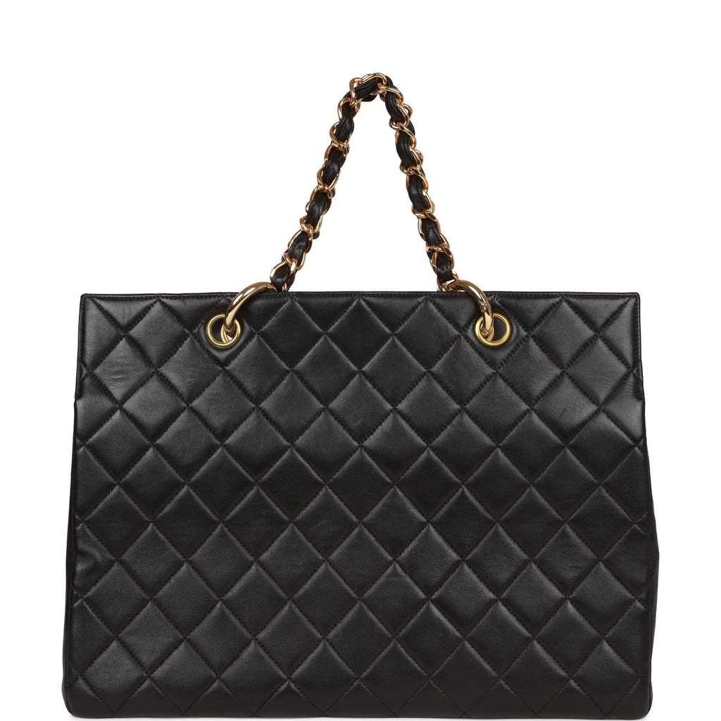 Chanel CC Caviar Embossed Black Leather Tote Bag