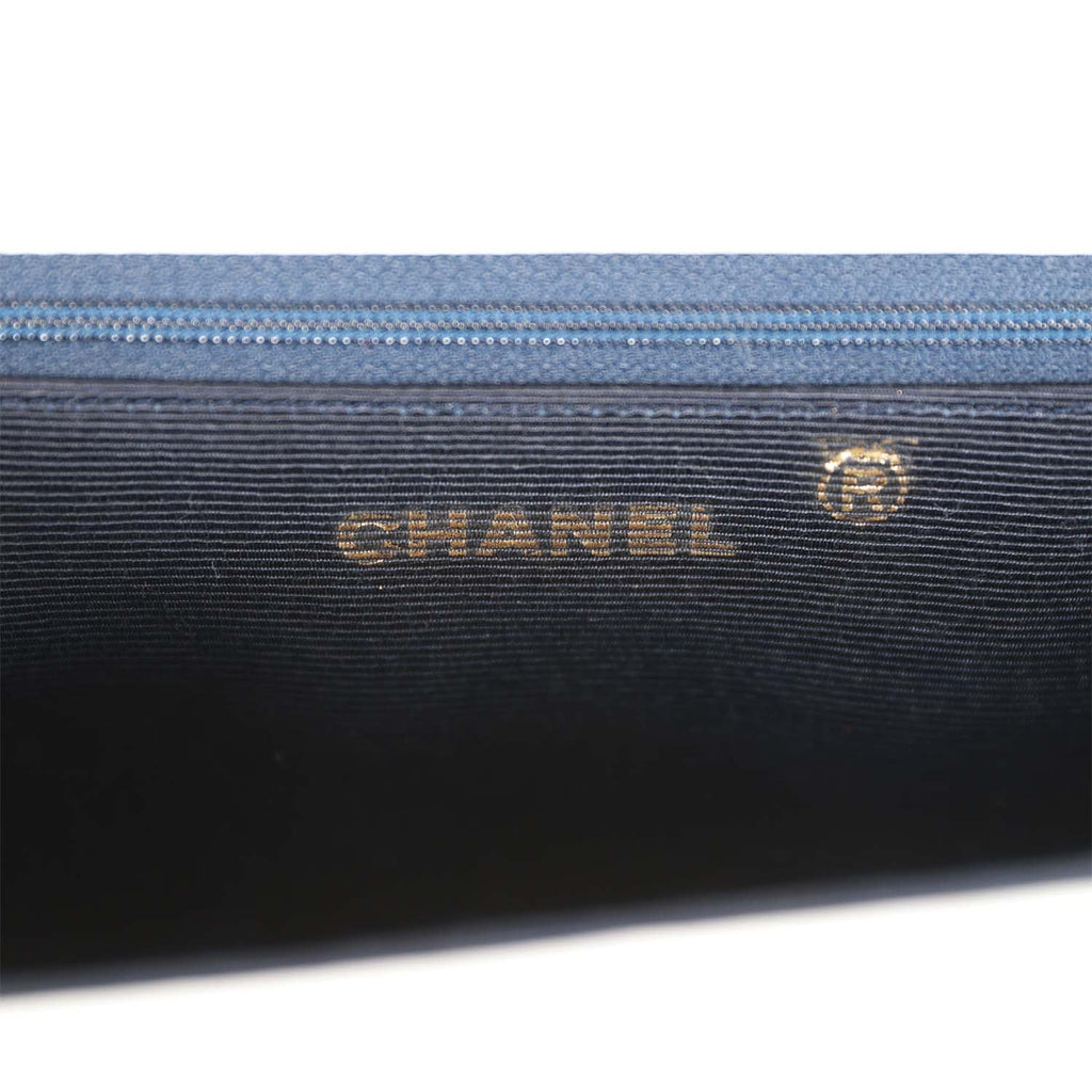 Chanel 2007 Black Lambskin Leather Half Moon Wallet On Chain · INTO