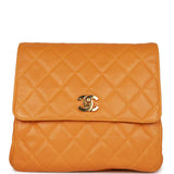 Vintage Chanel Flap Backpack Orange Caviar Gold Hardware